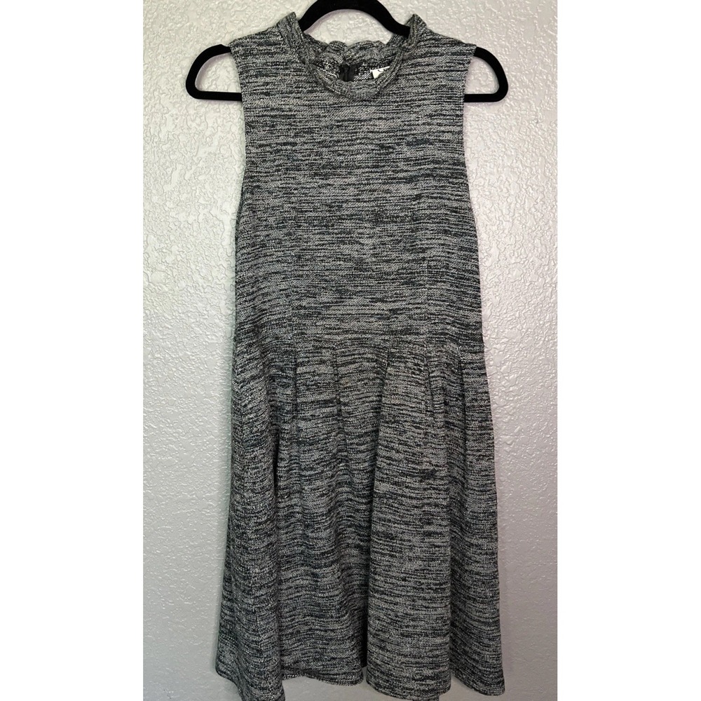 Anthropologie‎ Ganni Pinnacle Knit Dress Sz XL Marled Black Career Party Pockets
